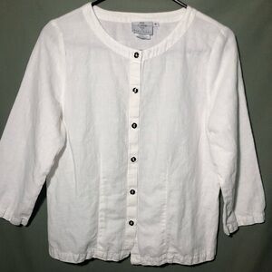 Women’s PS White Linen Cotton Shirt~ Hot Cotton by Marc-Ware